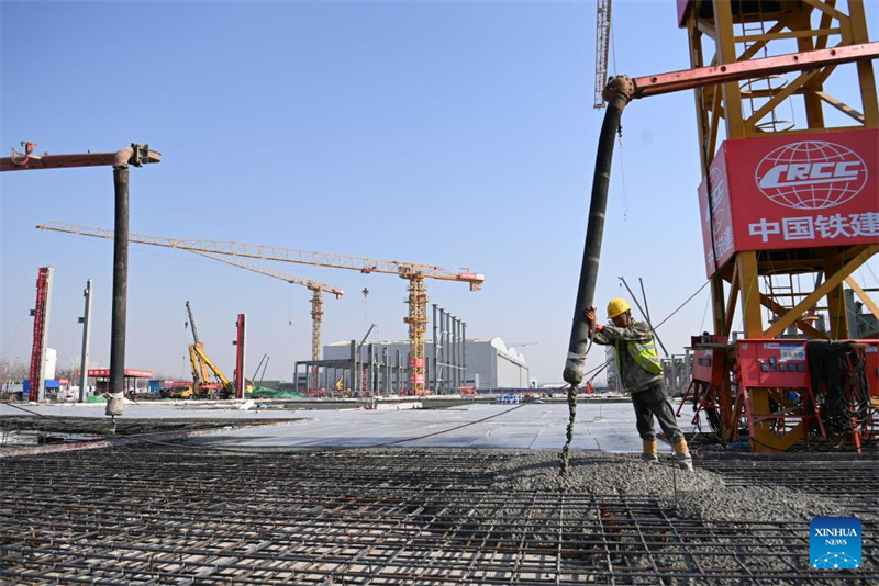 Zweite Endmontagelinie für die A320-Familie von Airbus Tianjin im Bau